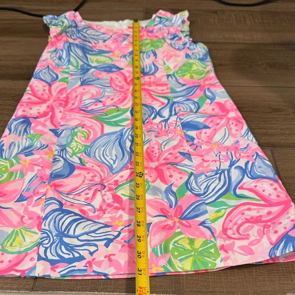 Lilly Pulitzer Vibrant Pink and Blue Kids shift Dress - Picture 3 of 6